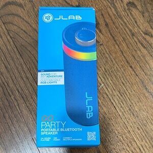 JLab Blue Portable Bluetooth Speaker with RGB Lights